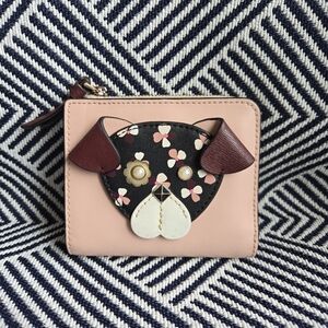 KATE SPADE Floral Pup Small L-zip Bifold Wallet